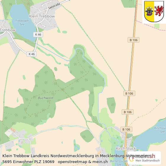 Klein Trebbow Landkreis Nordwestmecklenburg Lageplan © Openstreetmap Contributors Klein Trebbow Dorf Lageplan